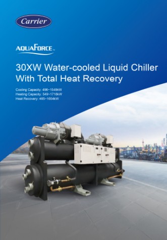 Catalog Carrier 30 XW AquaForce® High-Efficiency, Water-Cooled, Indoor Liquid Screw Chiller